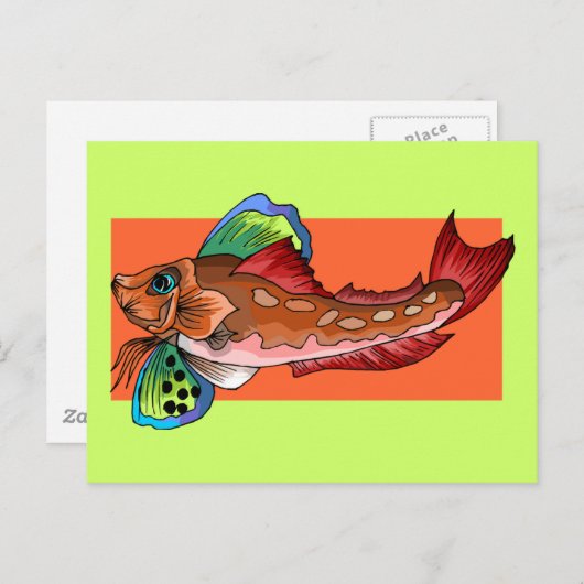 Tropische vis 1 populaire kool Retro vis Briefkaart (Voorkant / Achterkant)