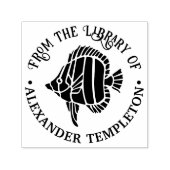Tropische Vis #3b Bibliotheek Boeknaam Zelfinktende Stempel (Design)