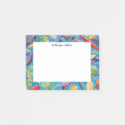 Tropische vis aquarel gepersonaliseerd post-it® notes (Voorkant)