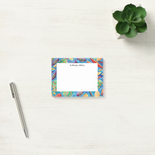 Tropische vis aquarel gepersonaliseerd post-it® notes (Kantoor)