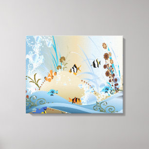 Tropische vis Aquarium Canvas Afdruk