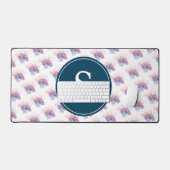 Tropische vis Blauw Monogram Dorm Decor Bureaumat (Keyboard & Muis)