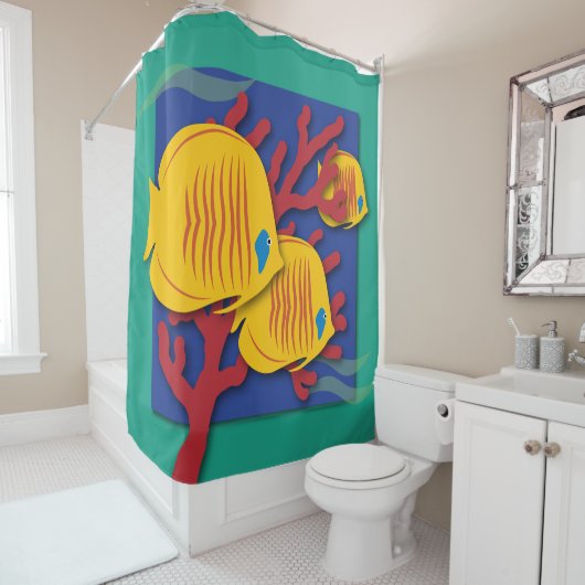 Tropische vis douchegordijn (In situ)