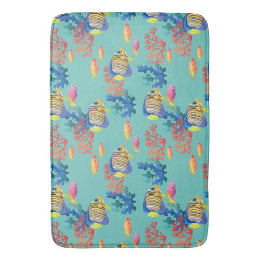 Tropische vis en koraal badmat (Voorkant Verticaal)