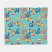 Tropische vis en koraal fleece deken (Voorkant (Horizontaal))