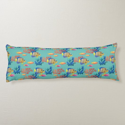 Tropische vis en koraal lichaamskussen (Achterkant)