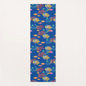 Tropische vis en koraal op blauw yogamat (Voorkant)