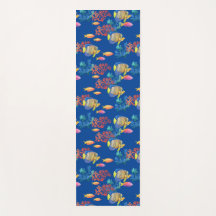 Tropische vis en koraal op blauw