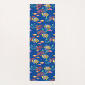 Tropische vis en koraal op blauw yogamat (Achterkant)