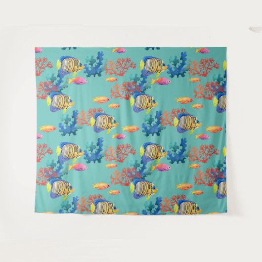 Tropische vis en koraal wandkleed (Voorkant (horizontaal))