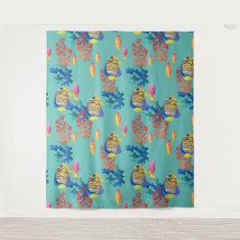 Tropische vis en koraal wandkleed