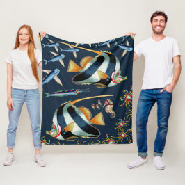 Tropische vis en krabben Vluchten Blanket 2 Fleece Deken