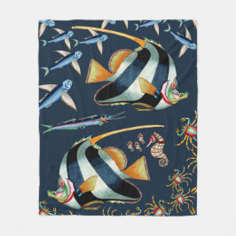 Tropische vis en krabben Vluchten Blanket 2 Fleece Deken