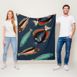 Tropische vis fleece deken