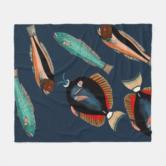 Tropische vis fleece deken (Voorkant (Horizontaal))
