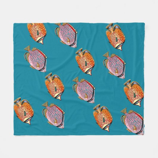 Tropische vis fleece deken (Voorkant (Horizontaal))