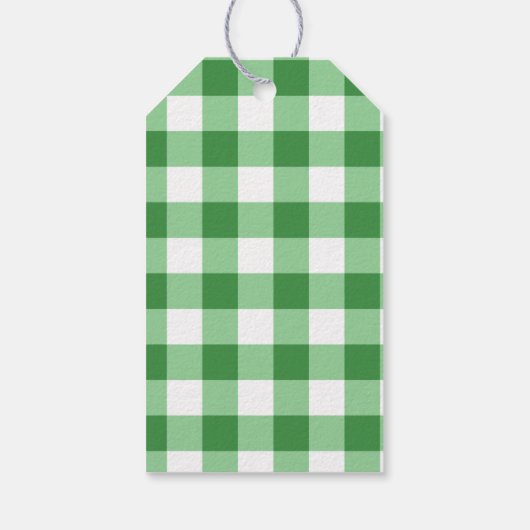 Tropische Vis, Groene Gingham Gelukkige 1e Verjaar Cadeaulabel (Achterkant)