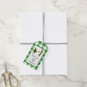 Tropische Vis, Groene Gingham Verjaardag Bedankt Cadeaulabel (Met Touw)