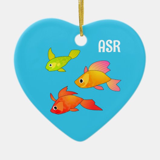 Tropische vis - Heldere Cartoon stijl op maat Keramisch Ornament (Voorkant)