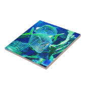 Tropische vis in blauw tegeltje (Zijkant)