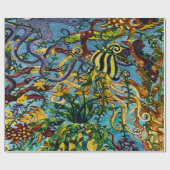 Tropische vis in de Abstracte oceaankunst Cadeaupapier (Vlak)