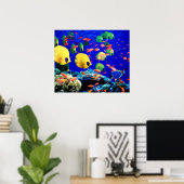 Tropische vis in koraal Zee Poster (Thuiskantoor)