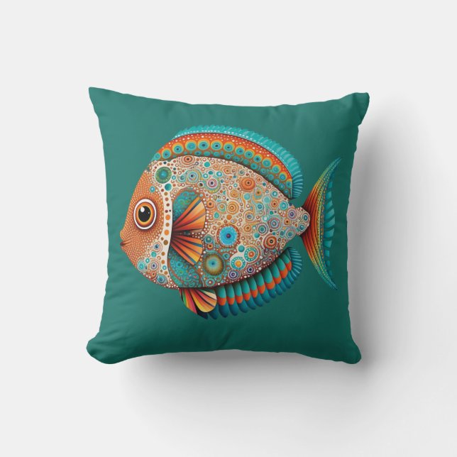 Tropische vis in oorspronkelijke kunststijl kussen (Voorkant)
