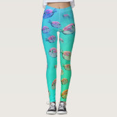 Tropische vis in Zee art Summer Leggings (Voorkant)