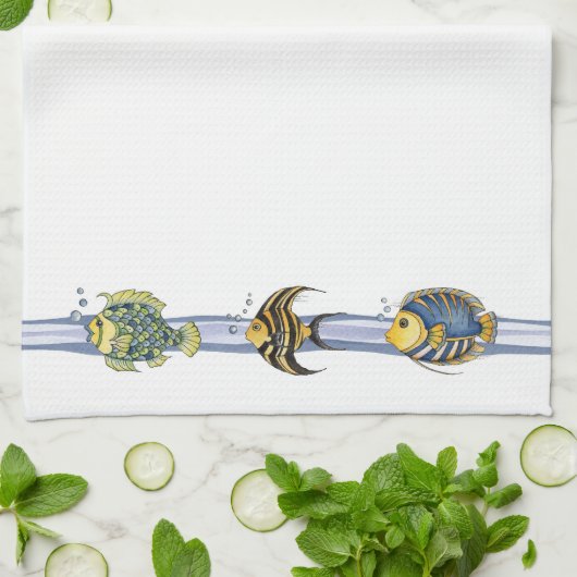 Tropische vis - keukenhanddoek (Gevouwen)