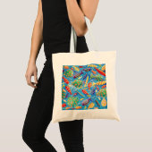 Tropische vis Kleurrijke acryl schilderij Tote Bag (Voorkant (product))
