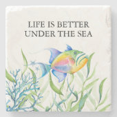 Tropische vis Linonfish gunsten Stenen Onderzetter (Voorkant)