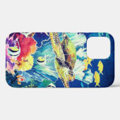 Tropische vis met groen Zee Case-Mate iPhone Case (Achterkant (horizontaal))