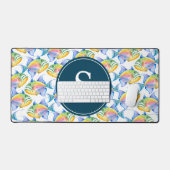 Tropische vis Monogram Kantoor Decor Bureaumat (Keyboard & Muis)