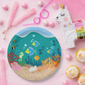 Tropische vis onder het zee verjaardagsfeest papieren bordje (Feest)