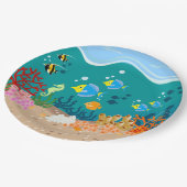 Tropische vis onder het zee verjaardagsfeest papieren bordje (Gekanteld)