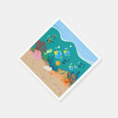 Tropische vis onder het zee verjaardagsfeest servetten (Hoek)