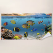 Tropische vis onderwater koraalrif strandlaken (Voorkant)