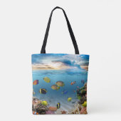 Tropische vis onderwater koraalrif tote bag (Achterkant)