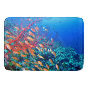 Tropische vis onderzeese koraalrif badmat