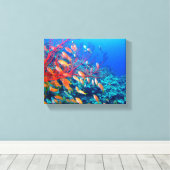 Tropische vis onderzeese koraalrif canvas afdruk (Insitu (Houten vloer))