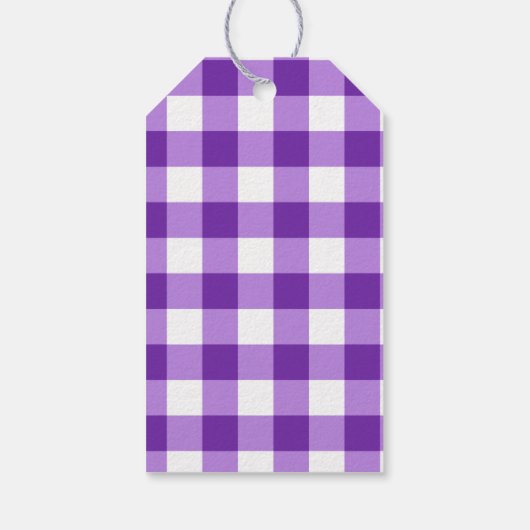 Tropische Vis, Paarse Gingham Verjaardag Bedankt Cadeaulabel (Achterkant)
