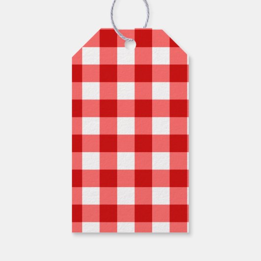 Tropische Vis, Rode Gingham Verjaardag Bedankt Cadeaulabel (Achterkant)