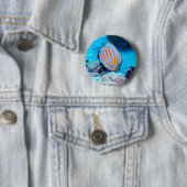 Tropische vis ronde button 5,7 cm (In situ)