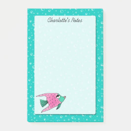 Tropische vis Roze en Blauwgroen Aangepast 4 x 6 Post-it® Notes