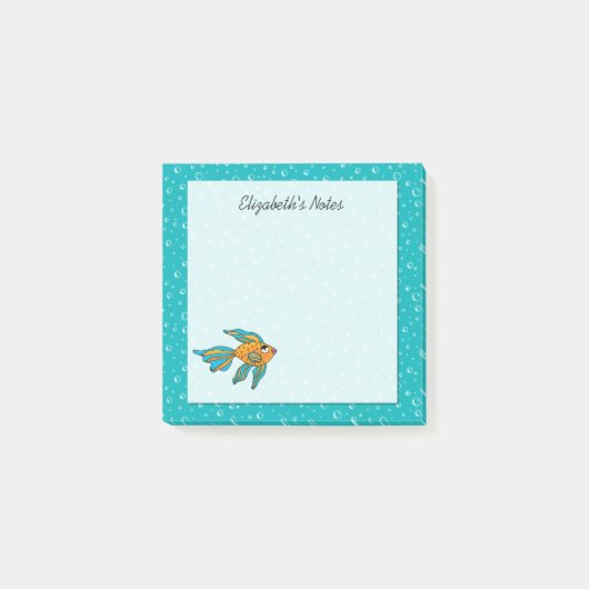 Tropische Vis Sinaasappel en Blauw Gepersonaliseer Post-it® Notes (Voorkant)