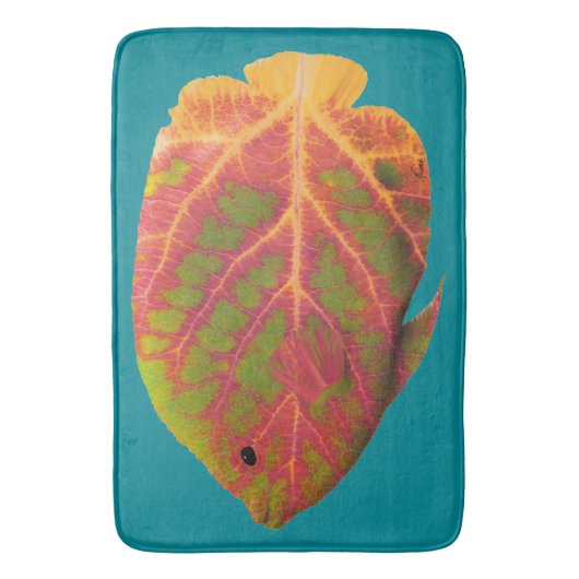 Tropische vis van Aspen Leaf 1 Badmat (Voorkant Verticaal)