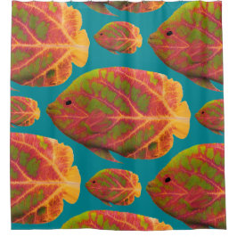 Tropische vis van Aspen Leaf 1 Douchegordijn