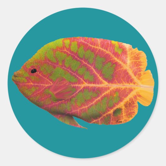 Tropische vis van het esp ronde sticker (Voorkant)