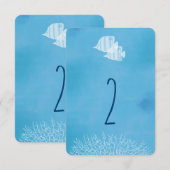 Tropische vis watercolor huwelijks tafelnummer (Voorkant / Achterkant)