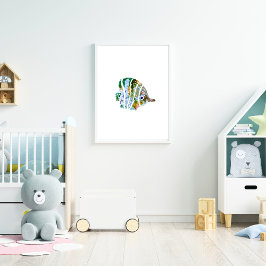 Tropische vis Waterverf kwekerij kunst Poster